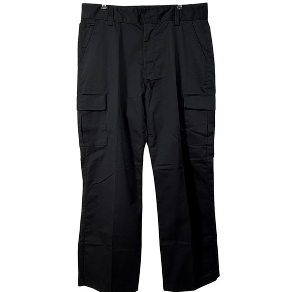 Tesla Black Men's Cargo Pants Y2K Style Utility Trousers Streetwear Size 36x32 - Picture 1 of 7
